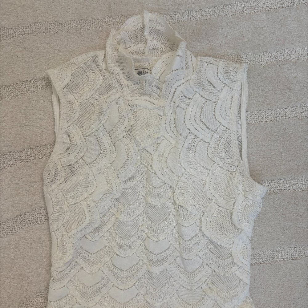 RARE Free People Nightcap Backless White Lace Top